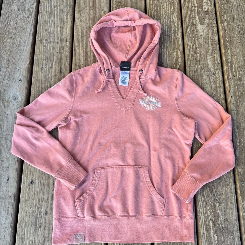 Harley-Davidson Women's Coral V-Neck Hoodie Sweater